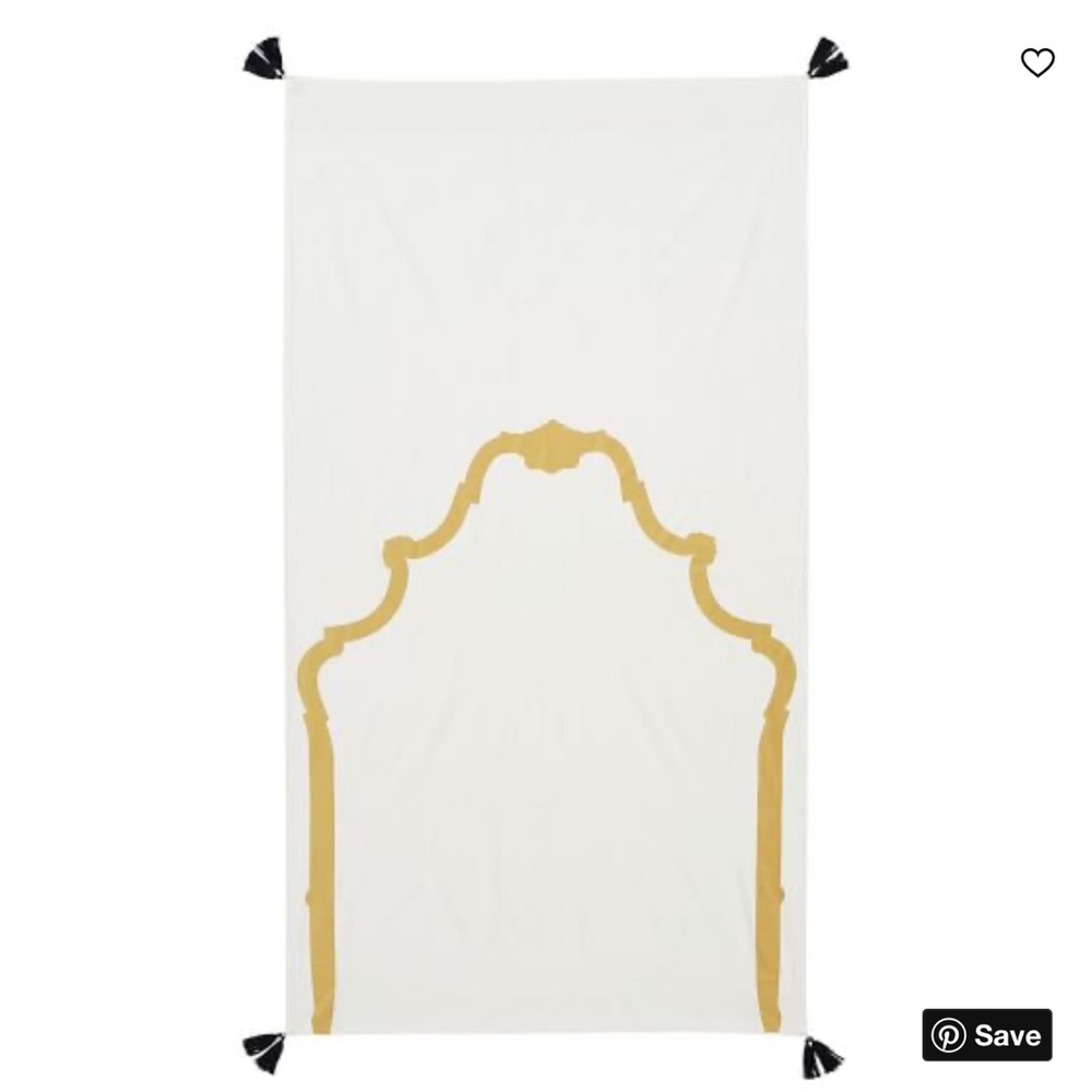 Luxurious Gold and White Wall Tapestry